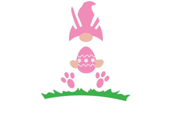 A Playful Easter Scene with a Pink Bunny and a Pink Dog