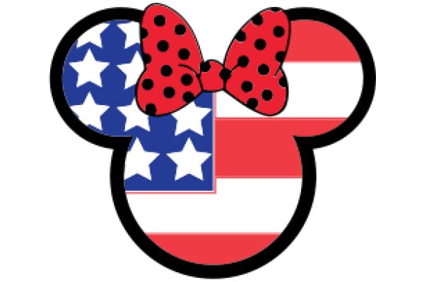 United States Flag with a Minnie Mouse Bow