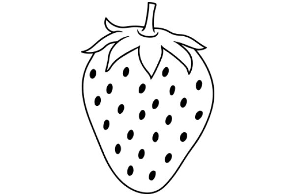 A Simple Line Drawing of a Strawberry