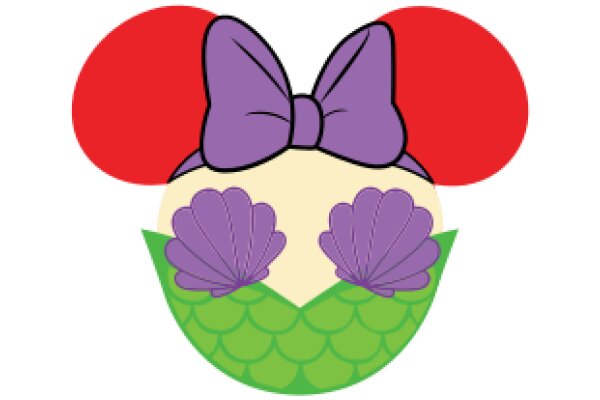 Whimsical Character with a Purple Bow and Flower Ears