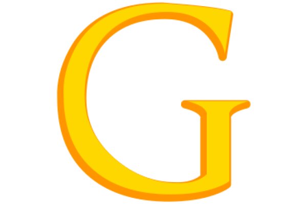 Vibrant Yellow Letter G on a White Background