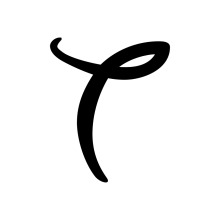 Stylized Black Letter 'T' on White Background