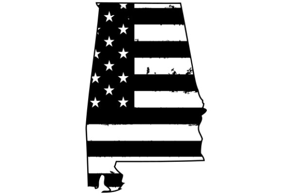 Stylized American Flag Silhouette