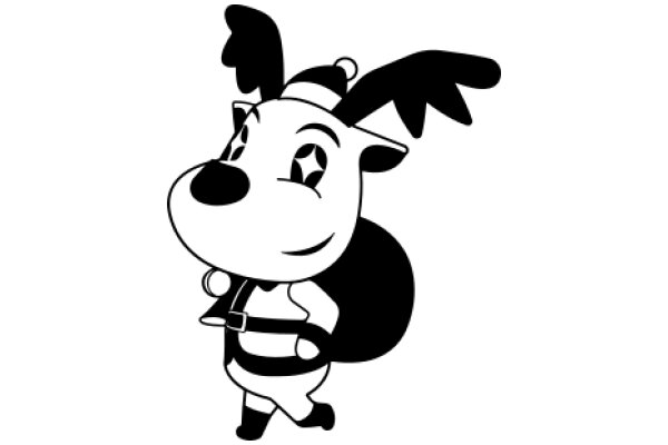 A Playful Illustration of a Cartoon Dog with a Backpack and a Smile