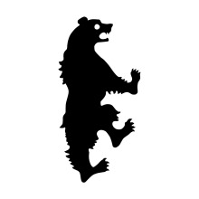 Silhouette of a Bear in Motion