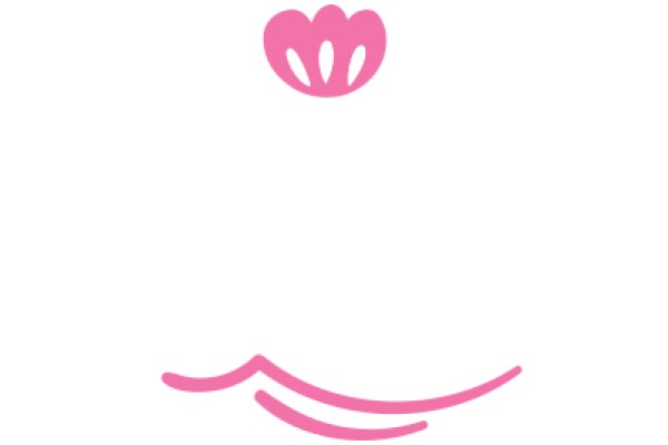 A Pink Heart and Wave Design on a White Background