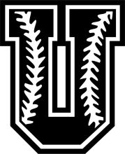 Stylized Baseball Logo in Black and White