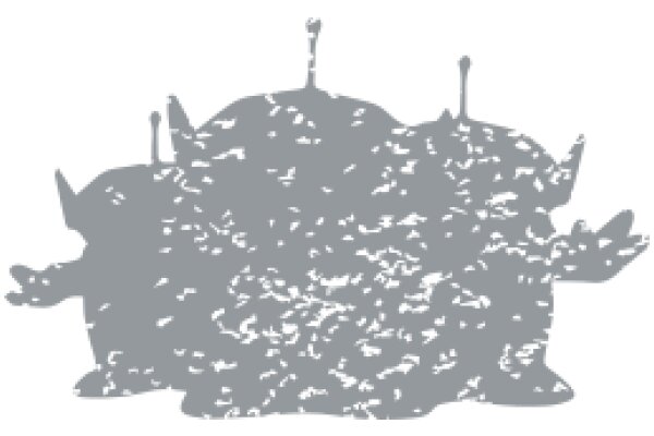 Gray Silhouette of a Sea Creature with Spikes on Top