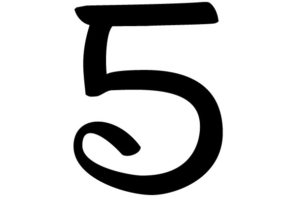 The Number Five in a Stylized Font