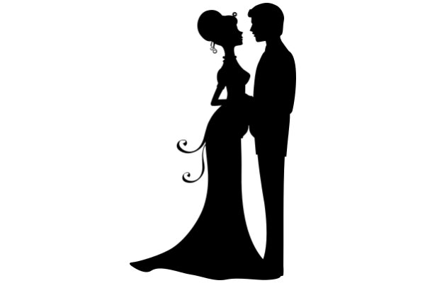 A Silhouette of Romance: A Couple's Embrace in