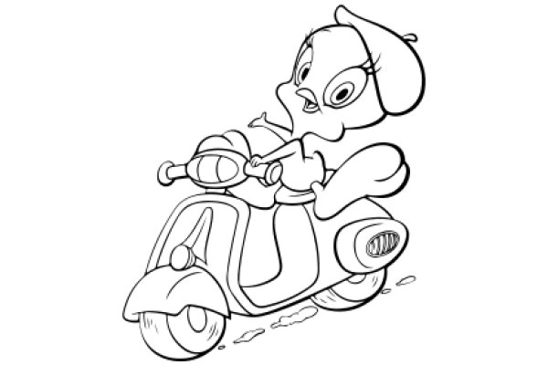 A Whimsical Adventure: The Cartoon Dog's Motorcycle Ride