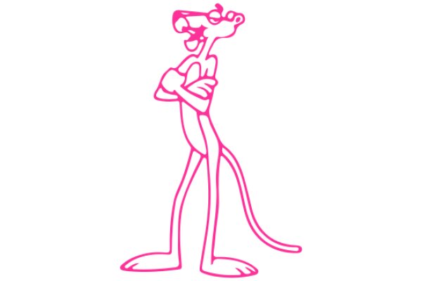 Pink Cartoon Character with Arms Crossed