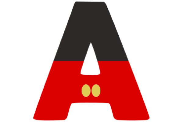 Vibrant Letter A with a Red and Black Design