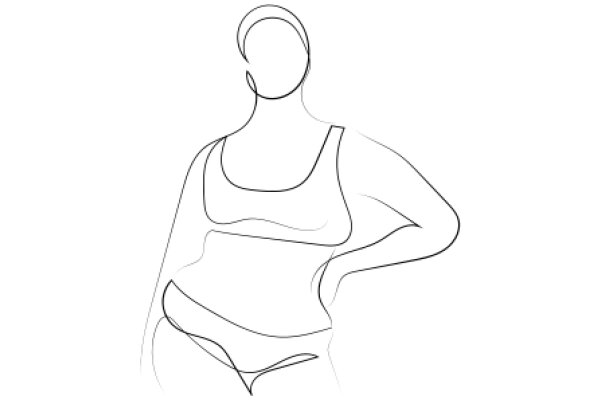 Silhouette of a Woman in a Tank Top and Bikini Bottoms