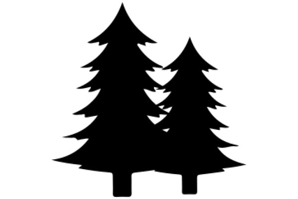 Simplistic Silhouette of Two Trees