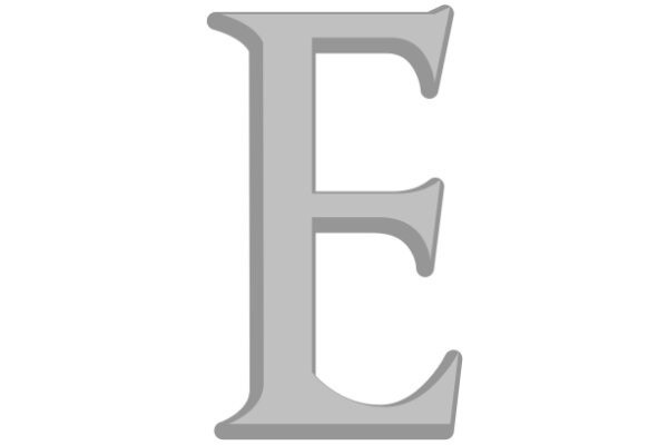 Simplistic Gray Letter 'E' on a White Background