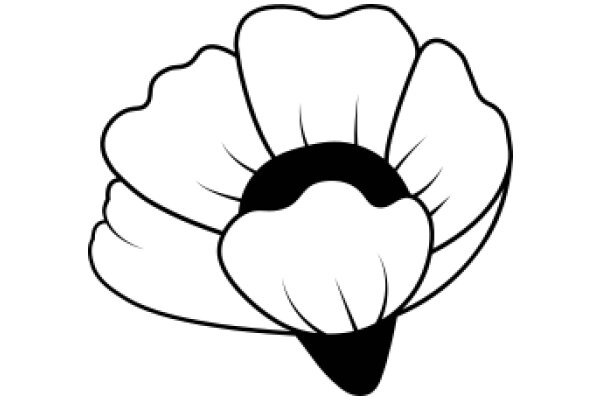 Stylized Flower with a Black Center