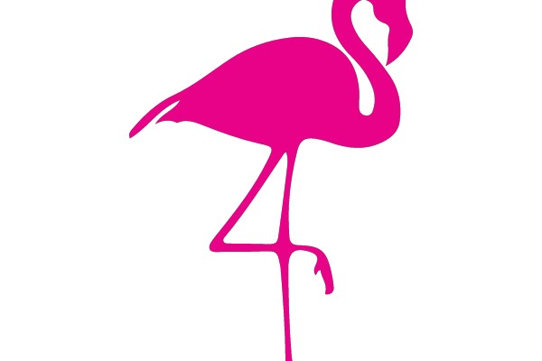 Pink Flamingo Logo with Number Four