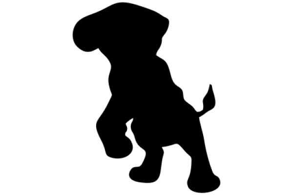 Silhouette of a Playful Puppy