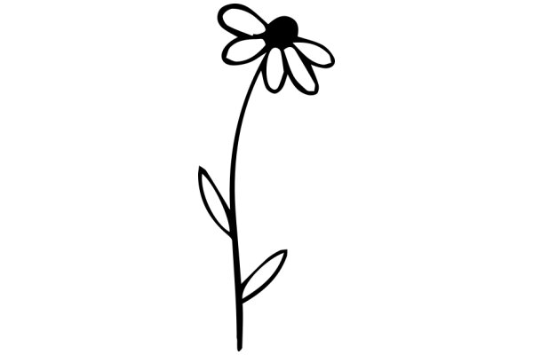 Simplistic Line Drawing of a Flower