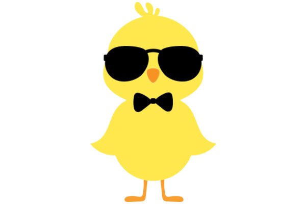 Stylish Yellow Chicken with Sunglasses and Bowtie