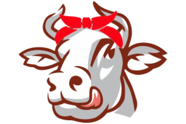 A Playful Red Cow in a White Background