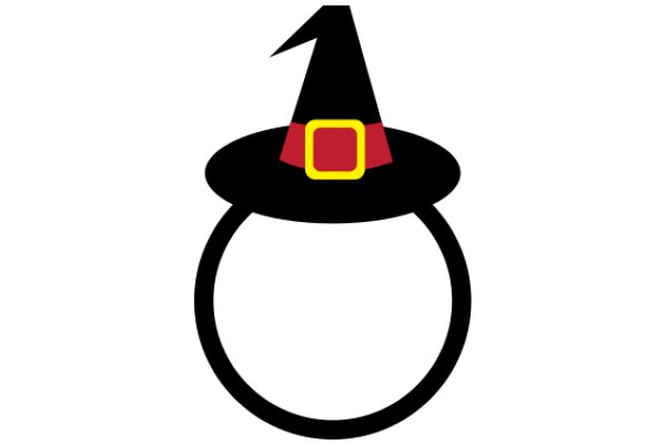 A Playful Illustration of a Witch's Hat with a Ring