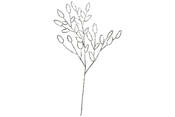 Simplistic Line Art of a Plant