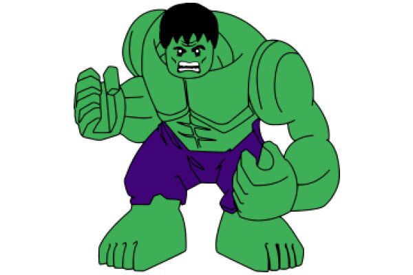 The Hulk's Powerful Stance: A Cartoon Illustration