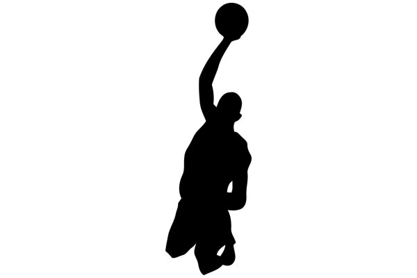 Silhouette of a Basketball Player in Action