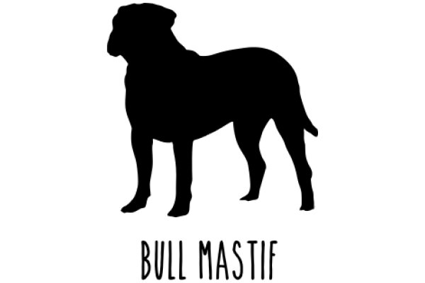 A Silhouette of a Bull-like Dog with the Text 'Bull Mastif' Below It