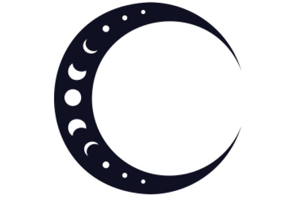 Stylized Crescent Moon with Dots