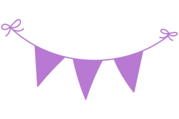 A Purple Banner with a Bow on a White Background