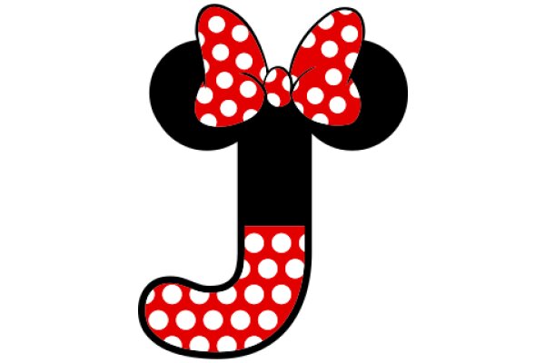 Stylized Minnie Mouse Logo with Red Polka Dots