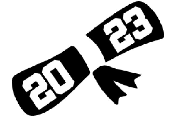 A Pair of Black Banners with White Numbering