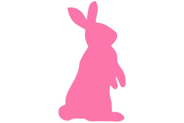 A Playful Pink Bunny Silhouette