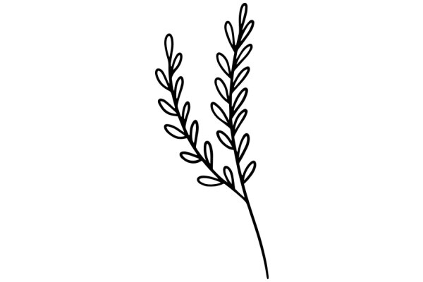 Simplistic Line Drawing of a Plant