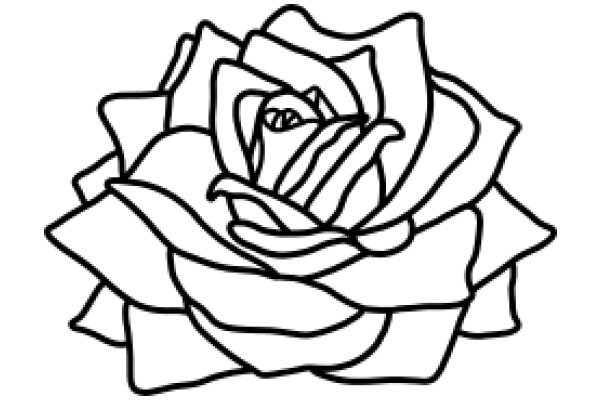 Stylized Rose Line Art