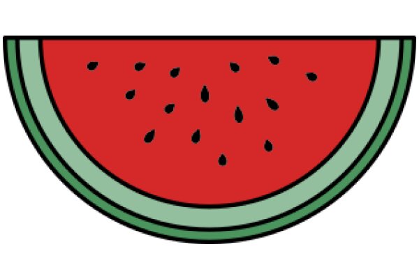 Vibrant Watermelon Illustration with Seeds