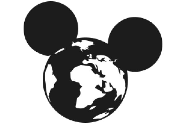 A Silhouette of a Globe and Mickey Mouse Ears