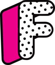 Vibrant Letter F with a Dot Pattern