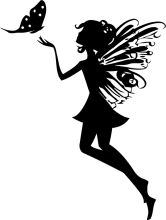 Silhouette of a Fairy with a Butterfly