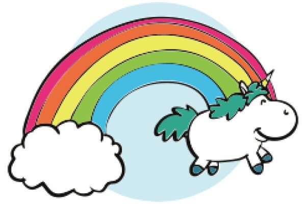 A Whimsical Rainbow Adventure with a Unicorn and a Cloud