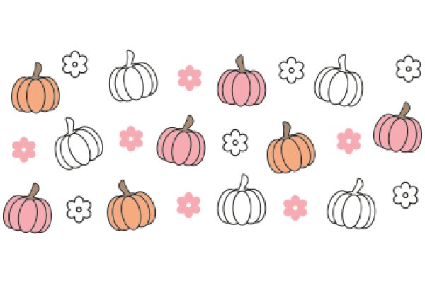 A Whimsical Collection of Pumpkins and Flowers