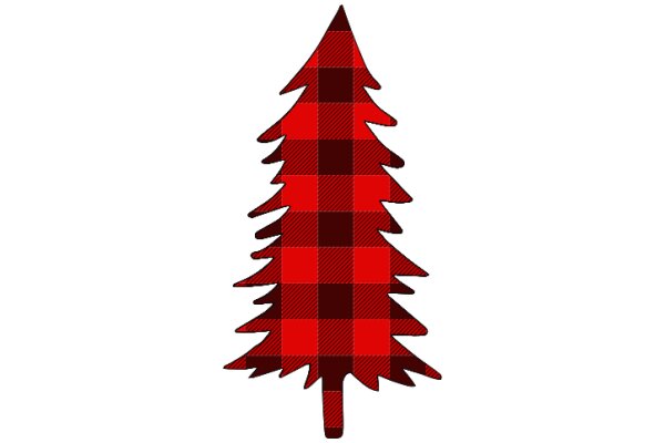 Vibrant Red and Black Checkered Christmas Tree