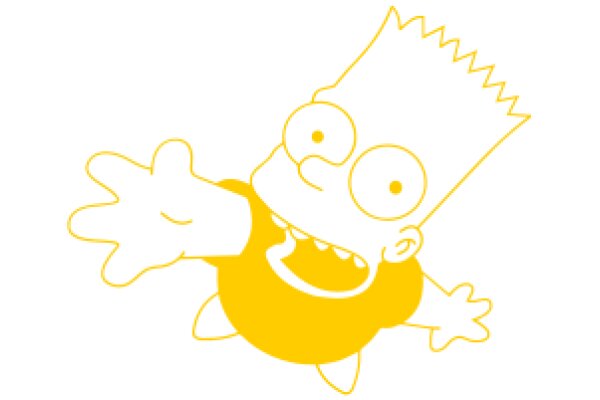 A Yellow Cartoon Character with a Big Smile and Spiky Hair