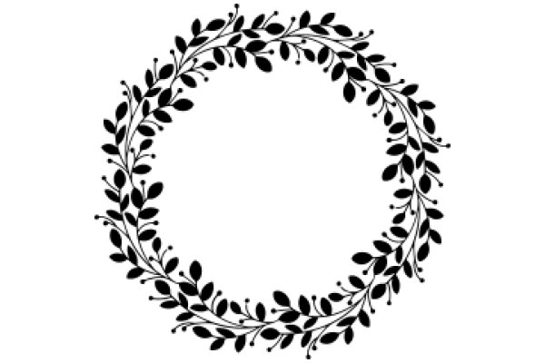 Elegant Black Wreath with Leafy Border