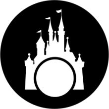 Disney Castle Icon on a White Background