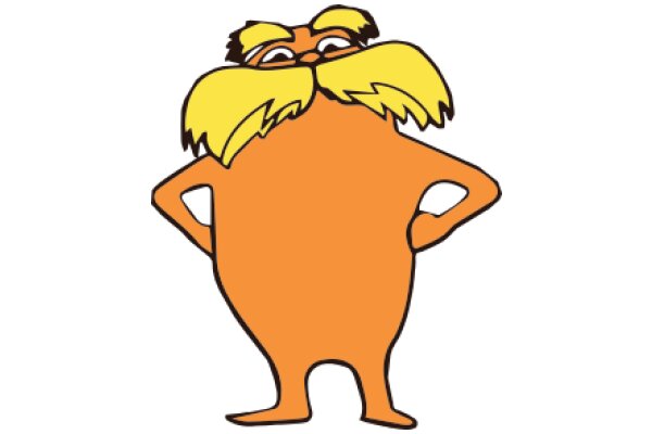 Whimsical Orange Cartoon Character with Mustache and Ears