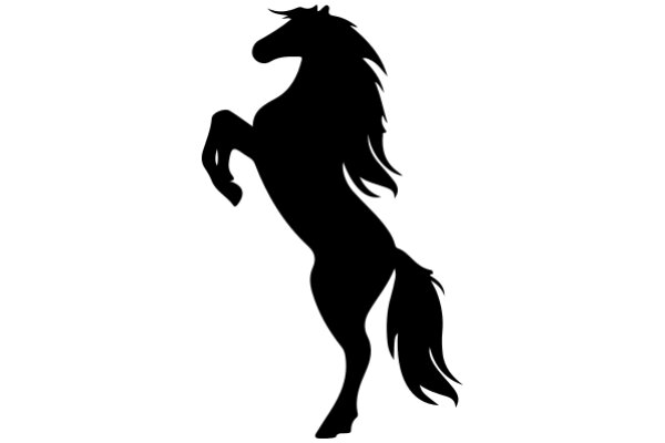 Elegant Black Silhouette of a Horse